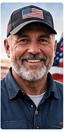 Illustrative portrait of an older American man, not a customer