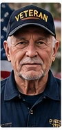 Illustrative portrait of a veteran, not a customer